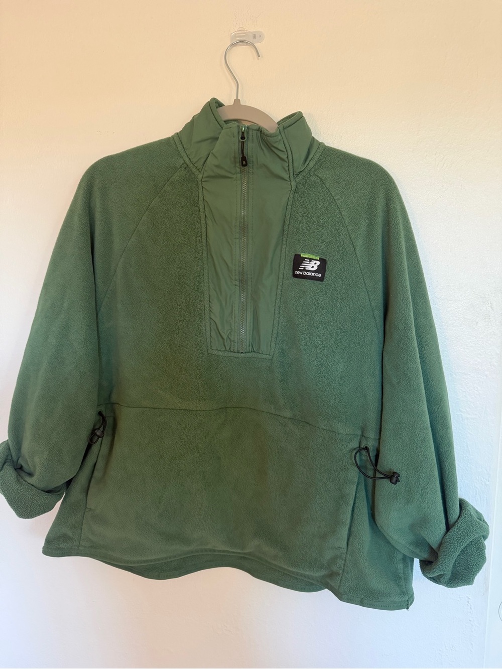 New Balance Green Fleece Quarter-Zip Pullover